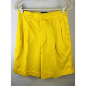 Ralph Lauren Polo Sport Women Yellow Pleated Mom Shorts sz 10